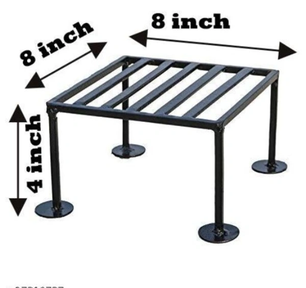  Iron  Square  Planter Stand  It is very light in weight and so it can be moved easily as per your needs Pack of 4 -  Free Size, Black, Iron,  Pack of 4, Square